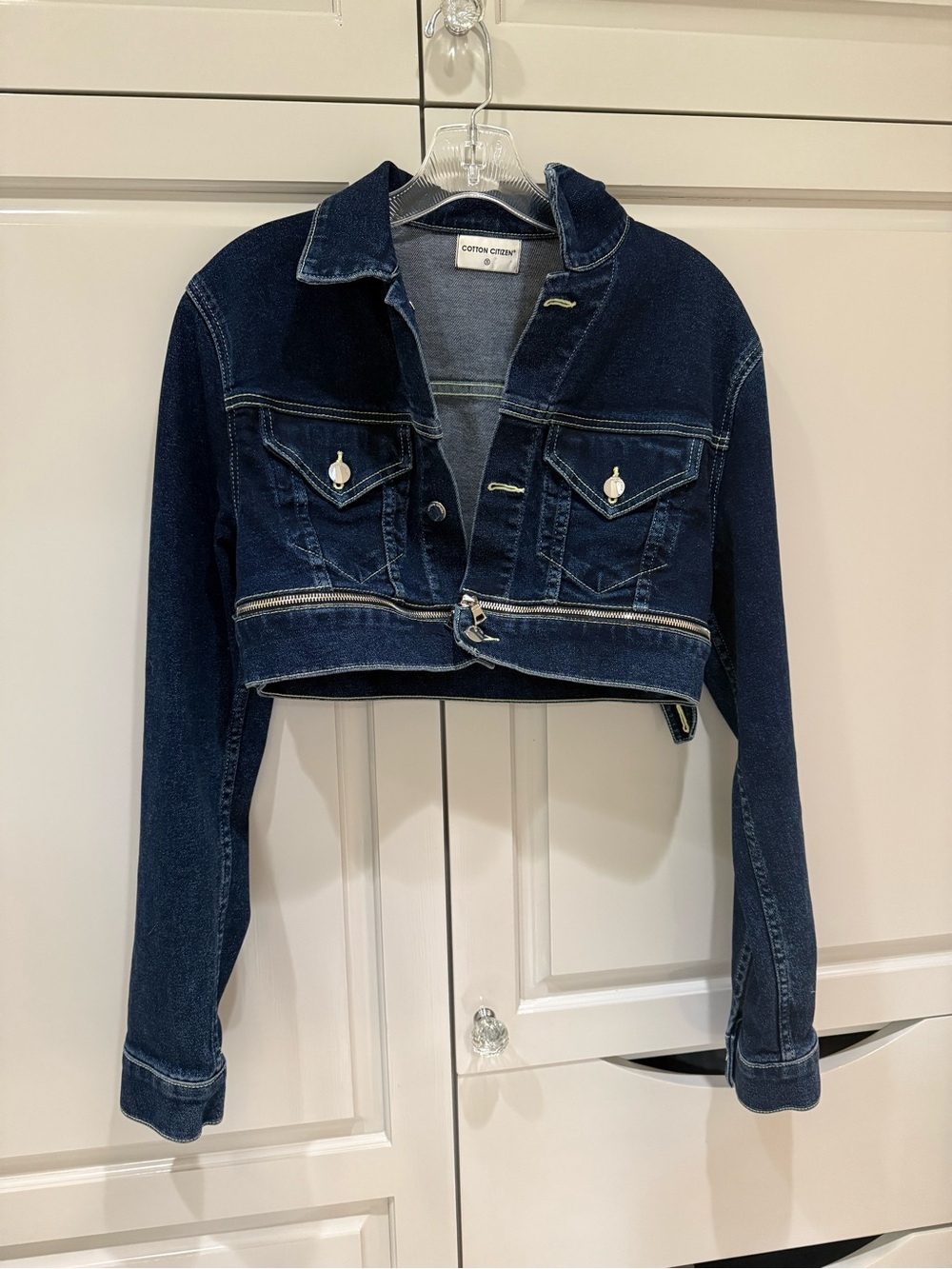 Cotton Citizen Dark Blue Cropped Denim Jacket